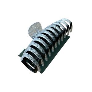 Silver Glitter Hair Claw Clip